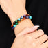 Regenbogenchakra | 7 Edelstein-Geom-Armband | Silber